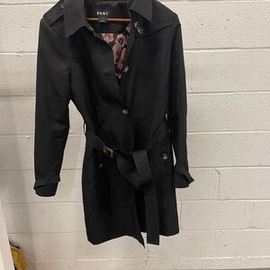DKNY Elegant Black Trench Coat for Women